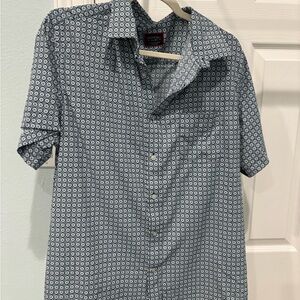 UNTUCKit Navy Geometric Button Down Shirt